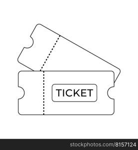 Ticket line art. Outline ticket icon. Vector