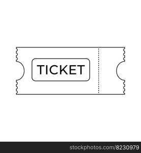 Ticket line art. Outline ticket icon. Vector