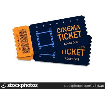 Ticket of cinema for movie. Template blue VIP entry pass two tickets for theater, festival, cinema on isolated background. Modern pass ticket on film. 3d paper coupon icon. vector illustration eps10. Two ticket of cinema for movie. Template red VIP entry pass tickets for theater, festival, cinema on isolated background. Pass ticket on film. 3d paper coupon icon. vector