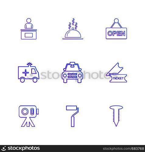 ticket , open , ambulance , nail , screw , taxi , transport , travel ,transportation , traveling , boat , ship , plane , car , bus , truck , ticket , train , hardware , money, cart , shopping, icon, vector, design, flat, collection, style, creative, icons