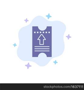 Ticket, Pass, Hotel, Arrow Blue Icon on Abstract Cloud Background