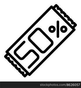 Ticket sale promo icon outline vector. Coupon voucher. Digital price. Ticket sale promo icon outline vector. Coupon voucher