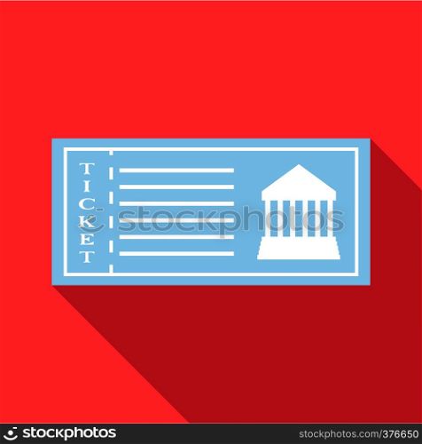 Ticket to museum icon. Flat illustration of ticket to museum vector icon for web. Ticket to museum icon, flat style