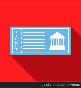 Ticket to museum icon. Flat illustration of ticket to museum vector icon for web. Ticket to museum icon, flat style
