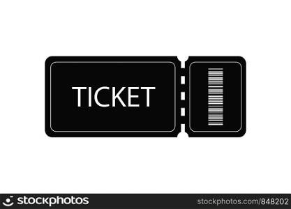Ticket vector icon on white background. Ticket icon with barcode