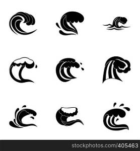 Tide icons set. Simple illustration of 9 tide vector icons for web. Tide icons set, simple style