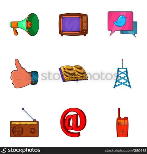 Tidings icons set. Cartoon illustration of 9 tidings vector icons for web. Tidings icons set, cartoon style