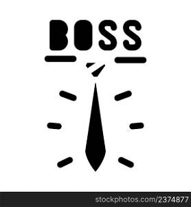 tie boss accessory glyph icon vector. tie boss accessory sign. isolated contour symbol black illustration. tie boss accessory glyph icon vector illustration