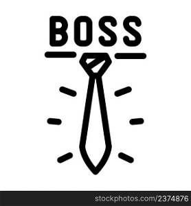 tie boss accessory line icon vector. tie boss accessory sign. isolated contour symbol black illustration. tie boss accessory line icon vector illustration