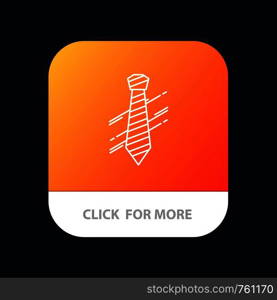 Tie, Business, Dress, Fashion, Interview Mobile App Button. Android and IOS Line Version