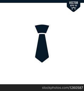 Tie icon collection in glyph style, solid color vector