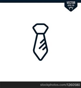 Tie icon collection in outlined or line art style, editable stroke vector