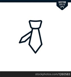 Tie icon collection in outlined or line art style, editable stroke vector