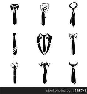 Tie icon set. Simple set of tie vector icons for web design isolated on white background. Tie icon set, simple style