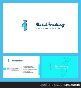 Tie Logo design with Tagline & Front and Back Busienss Card Template. Vector Creative Design