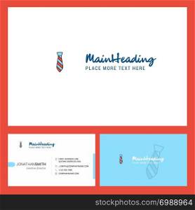 Tie Logo design with Tagline & Front and Back Busienss Card Template. Vector Creative Design