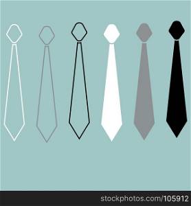 Tie or cravat path and flat style icon.. Tie or cravat path and flat style icon set.