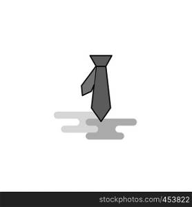 Tie Web Icon. Flat Line Filled Gray Icon Vector