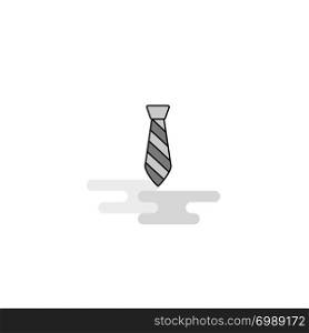 Tie Web Icon. Flat Line Filled Gray Icon Vector