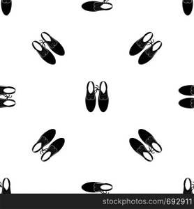 Tied laces on shoes joke pattern repeat seamless in black color for any design. Vector geometric illustration. Tied laces on shoes joke pattern seamless black