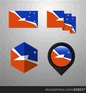 Tierra del Fuego province Argentina flag design set vector