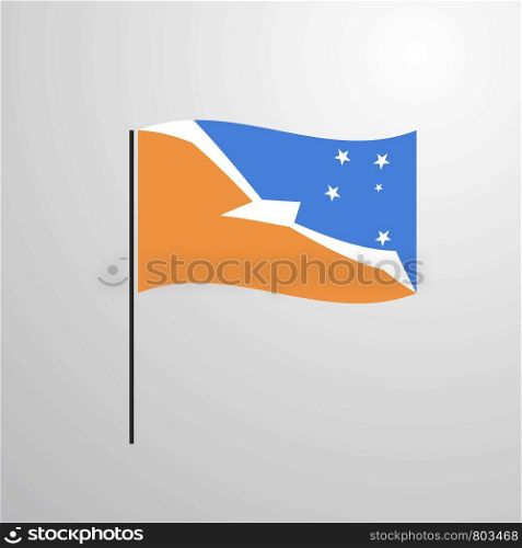 Tierra del Fuego province Argentina waving Flag