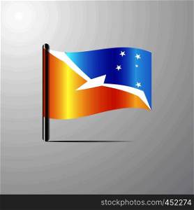 Tierra del Fuego province Argentina waving Shiny Flag design vector