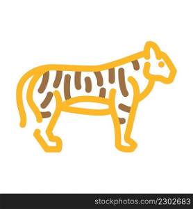 tiger animal color icon vector. tiger animal sign. isolated symbol illustration. tiger animal color icon vector illustration