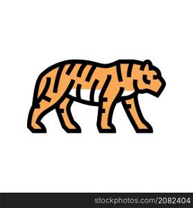 tiger animal in zoo color icon vector. tiger animal in zoo sign. isolated symbol illustration. tiger animal in zoo color icon vector illustration
