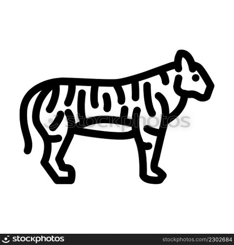 tiger animal line icon vector. tiger animal sign. isolated contour symbol black illustration. tiger animal line icon vector illustration