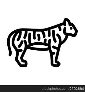 tiger animal line icon vector. tiger animal sign. isolated contour symbol black illustration. tiger animal line icon vector illustration