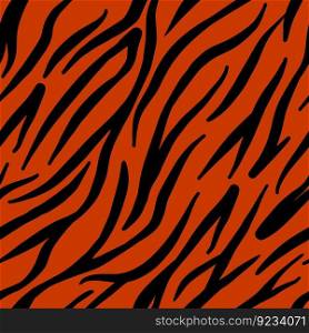 Tiger animal skin seamless pattern. Wild nature fabric print template. Simple wallpaper design.
