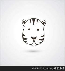 Tiger head icon illustration