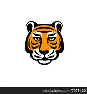 Tiger head logo concept,Tiger head silhouette sign. Bengal tiger head creative illustration