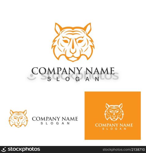 Tiger head logo mascot white background