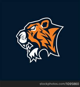 tiger head logo vector design template