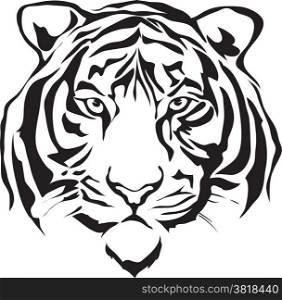 Tiger head silhouette, Illustration vector design.