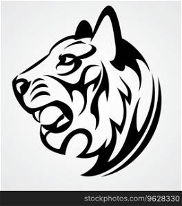 Tiger head tattoo design Royalty Free Vector Image