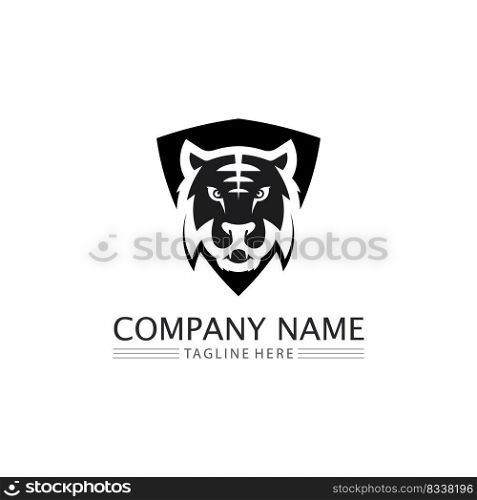 Tiger logo and mascot design animal Vector illustration