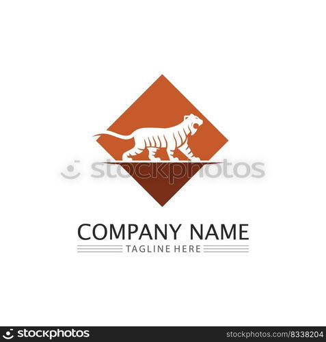 Tiger logo and mascot design animal Vector illustration