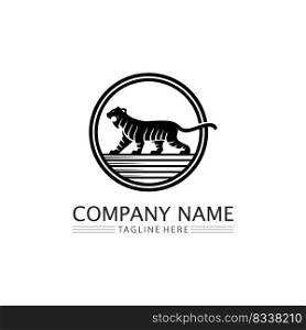 Tiger logo and mascot design animal Vector illustration
