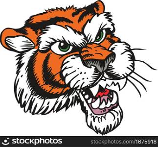 Tiger Mascot Head Vector Illustration