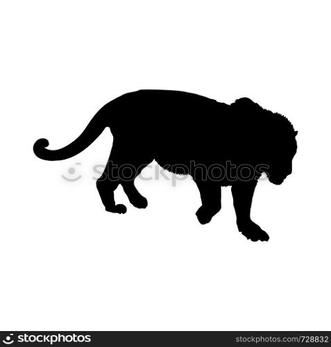 Tiger Silhouette. Highly Detailed Smooth Design. Vector Illustration.