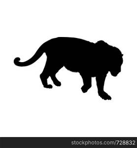 Tiger Silhouette. Highly Detailed Smooth Design. Vector Illustration.