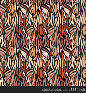 Tiger skin mosaic seamless pattern. Abstract animal fur tile. Modern design for fabric , textile print, wrapping, cover, card. Vector illustration. Tiger skin mosaic seamless pattern. Abstract animal fur tile.