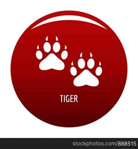 Tiger step icon. Simple illustration of tiger step vector icon for any design red. Tiger step icon vector red