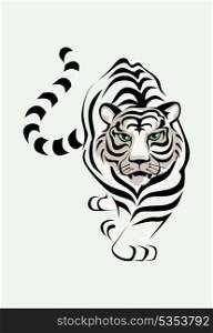 Tiger. The white tiger is stolen. A vector illustration