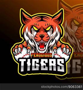 Tigers Baseball Animal Mascot Sport Club Team Badge