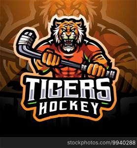 Tigers hockey sport mascot logo