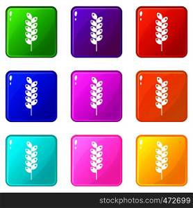 Tight spike icons of 9 color set isolated vector illustration. Tight spike icons 9 set